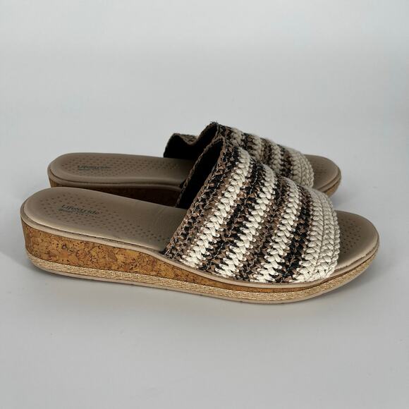 LifeStride Breezy Slide Sandals Tan Multi – Size 9.5M - Picture 8 of 10